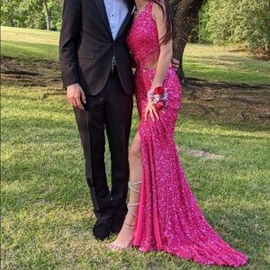 Rachel Allan ONE SHOULDER FITTED LONG PROM DRESS